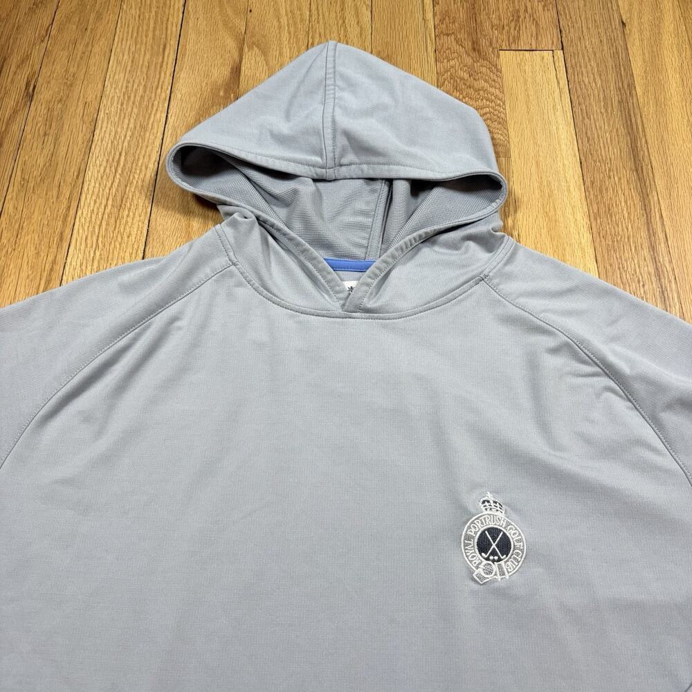 Peter Millar Men’s L Pine Performance Hoodie LNDN Grey Royal Portrush Golf Club
